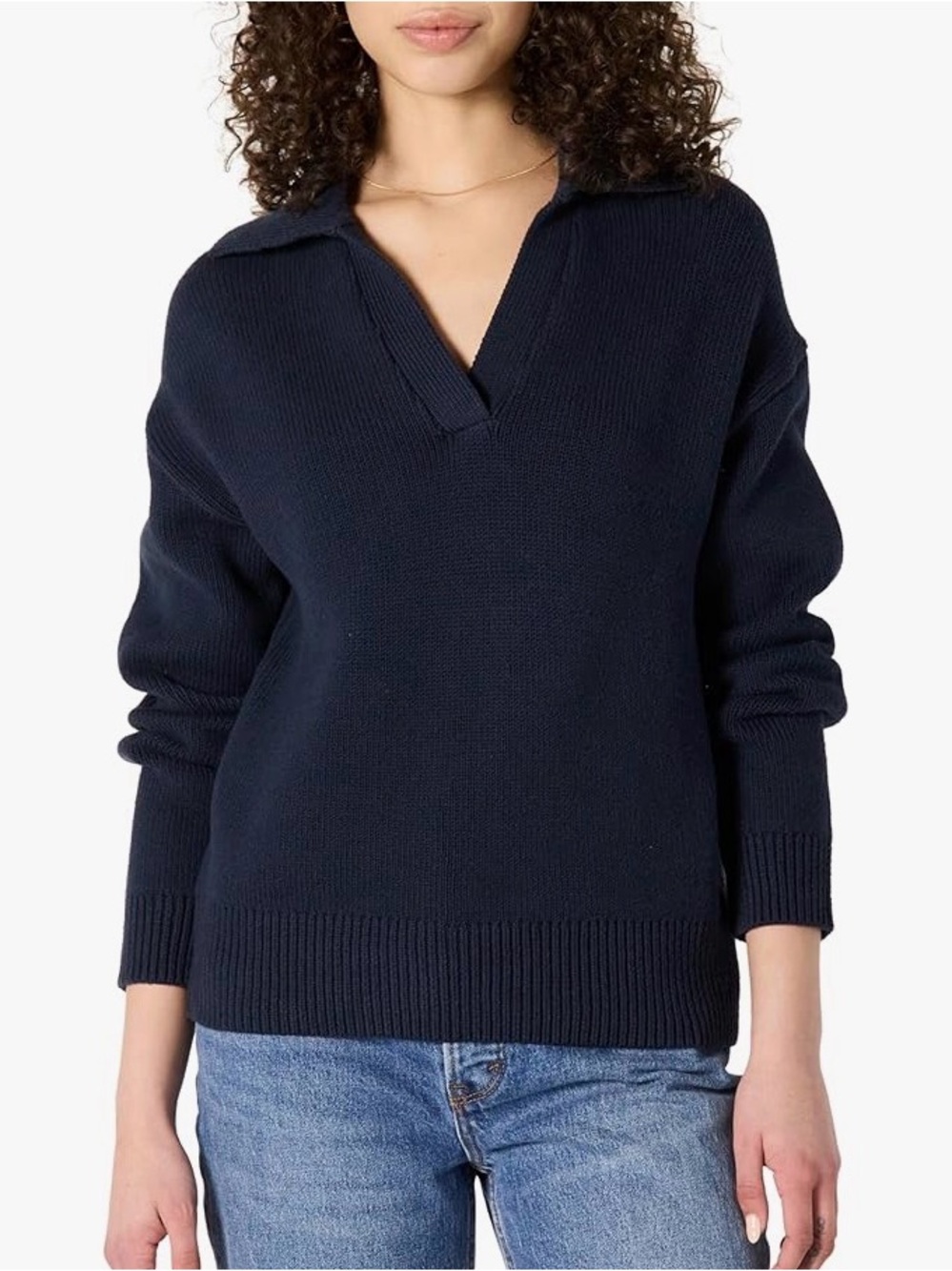 Polo V-Neck Collared Sweater Women’s Large